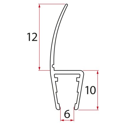 Polysan, Set svislých těsnění mezi skla 6mm, NDGL06