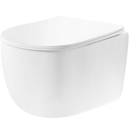 Rea Eddy, závěsná záchodová mísa Tornado Rimless 525x360x360 mm se sedátkem, REA-C6560