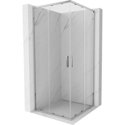 Mexen Exo, čtvercový sprchový kout s posuvnými dveřmi 90x90 cm, 6mm čiré sklo, chromový profil, 8111-090-090-01-00