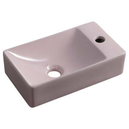 536377 sapho small keramicke umyvadlo 38x22cm otvor pro bateriu vpravo ruzova mgt38222