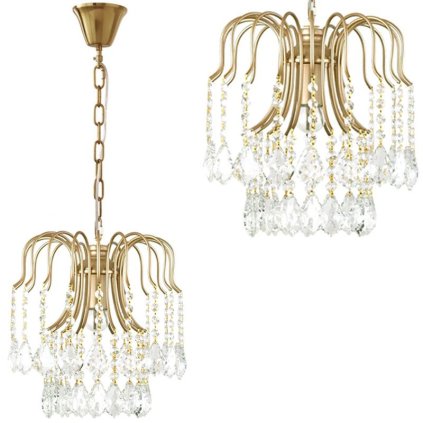 Toolight, křišťálové stropní svítidlo 1xE27 APP1650-1CP, zlatá, OSW-05117