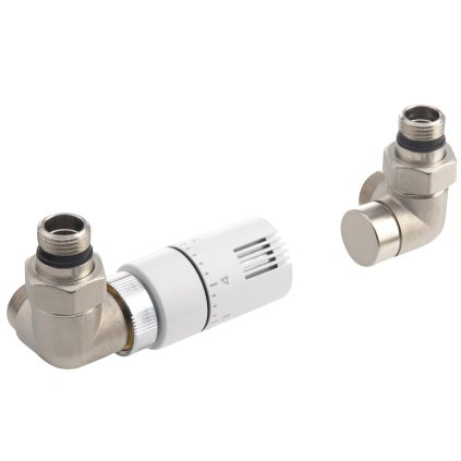 Aqualine, ECO připojovací sada ventilů termostatická, levá, nikl, CP9911LS