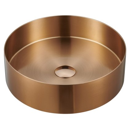 542299 sapho aurum nerezove umyvadlo priemer 38cm vratane vypuste med mat au301