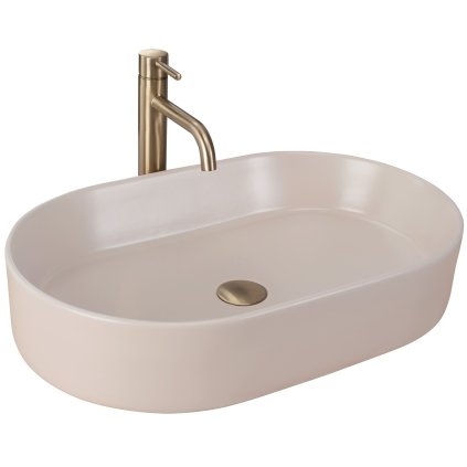 Rea Nadia, umyvadlo na desku 610x385x120 mm, béžová matná, REA-U9661