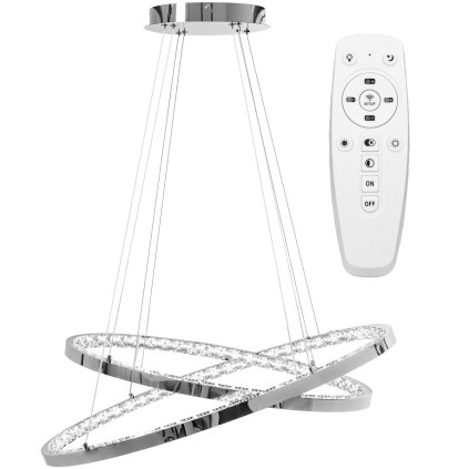 Toolight, LED křišťálové svítidlo 70x40,5cm, APP771-3CP, stříbrná, OSW-05022