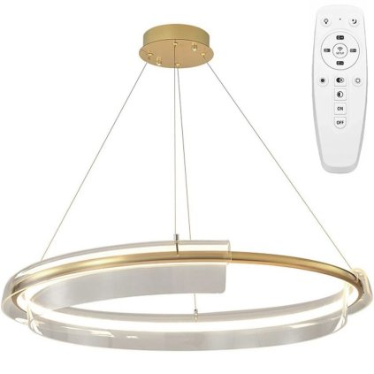 Toolight, LED závěsné svítidlo 58cm s dálkovým ovládáním APP1672-CP, zlatá, OSW-06137