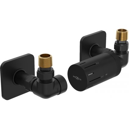 Mexen G05, axiální termostatická souprava pro topné těleso s krytkou, černá matná, W903-958-909-70