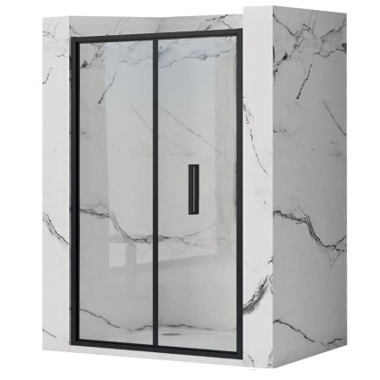 Rea - RAPID FOLD zalamovací sprchové dveře - černý mat, 90 x 195 cm, REA-K6419
