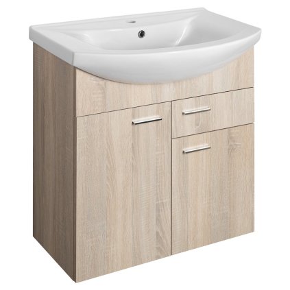Aqualine, ZOJA umyvadlová skříňka 71,5x74x34cm, dub platin, 51175