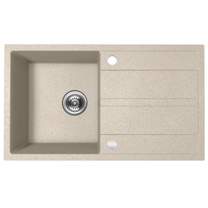 Kuchinox Viti, 1-komorový granitový dřez 760x440x175 mm + sifon, béžová, LAV-SBX_411Y