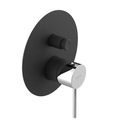 Sapho, ULTRAMIX podomítková sprchová baterie, 2 výstup, černá mat/chrom, UT042BC