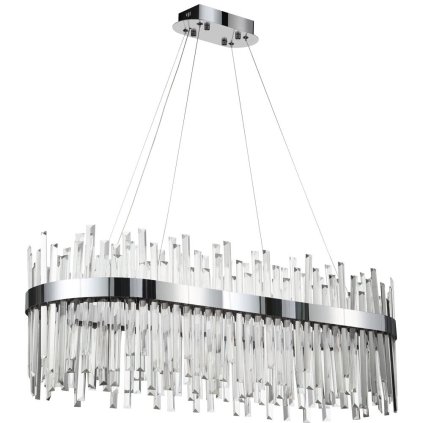 Toolight, LED křišťálové svítidlo 80x35 cm, 62W, APP1514-CP80, chromová, OSW-03262