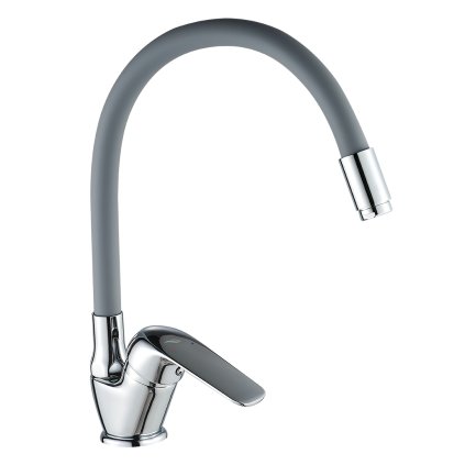 Kuchinox Elza, stojánková dřezová baterie s elastickým ramenem, šedá-chromová, LAV-BKE_967D