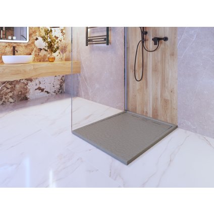 Erga Almac, SMC sprchová vanička 100 x 80 x 3 cm, šedá matná, ERG-GMA-AL-80100G