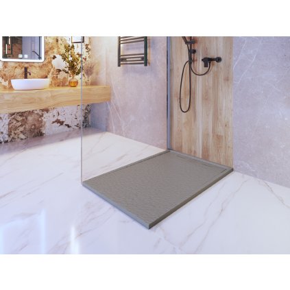 Erga Almac, SMC sprchová vanička 120 x 80 x 3 cm, šedá matná, ERG-GMA-AL-80120G