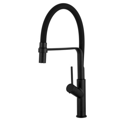 Gamma Venice, vysoká dřezová baterie s elastickým ramenem, h-465, černá matná, GMA-BVK-BK