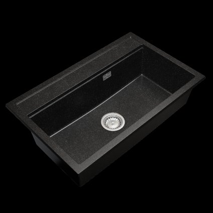 Gamma Advance, 1-komorový granitový dřez 805x505x210 mm, černá skvrnitá, GMA-ZLE000117