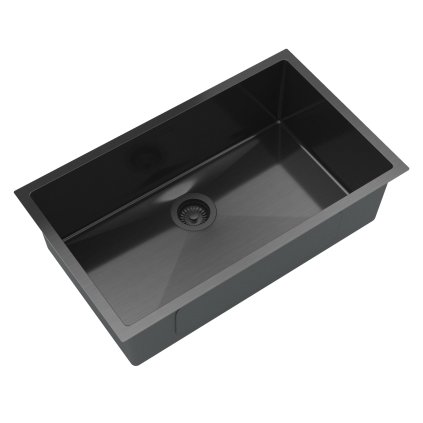 Gamma, 1-komorový nerezový dřez 750x450x210 mm, černá, GMA-S7545-BK