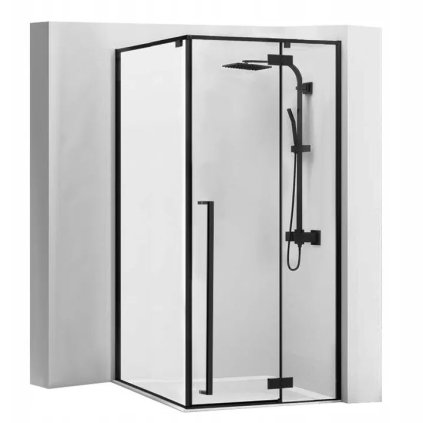 Rea - FARGO sprchový kout 90 x 90 x 195 cm, černá matná, čiré sklo, REA-K6318