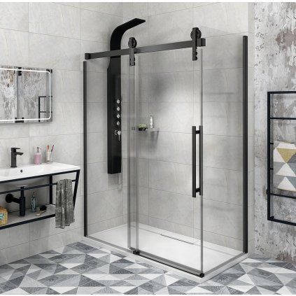 Gelco, VOLCANO BLACK obdélníková sprchová zástěna 1500x800mm L/P varianta, GV1415GV3480