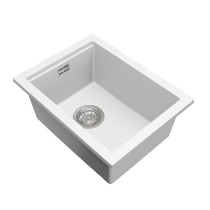 Gamma Decor 3850, 1-komorový granitový dřez 380x500x207 mm, bílá, GMA-ZLE000158