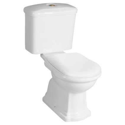 Kerasan, RETRO WC kombi, spodní odpad, bílá-bronz, WCSET13-RETRO-SO