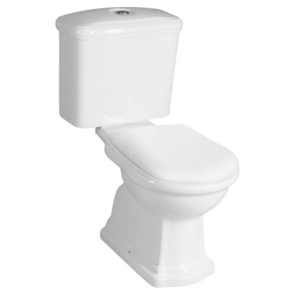 Kerasan, RETRO WC kombi, zadní odpad, bílá-chrom, WCSET02-RETRO-ZO