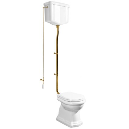 Kerasan, RETRO WC mísa s nádržkou, spodní odpad, bílá-bronz, WCSET17-RETRO-SO