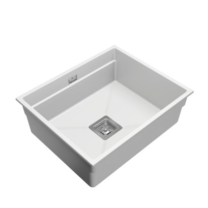 Gamma Decor 6050, 1-komorový granitový dřez 600x500x220 mm, bílá, GMA-ZLE000113