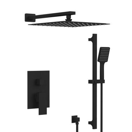 Sapho, CUBEMIX podomítková sprchová baterie, 2 výstupy, černá mat, CM042B-02