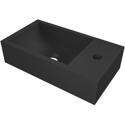 542806 cerano umyvadlo z liateho mramoru teo zavesne prave cierna matna 40x22 cm cer cer 482707