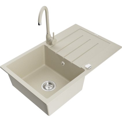 126093 1 mexen bruno 1 komorovy granitovy drez s odkvapkavacom 80x50 cm a kuchynskou bateriou telma bezova 6513 69 670200 69