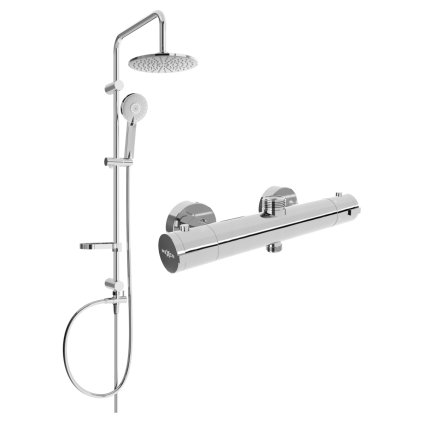Mexen Carl sprchový set s dešťovou sprchou a termostatickou sprchou Kai , chromová, 77150240-00