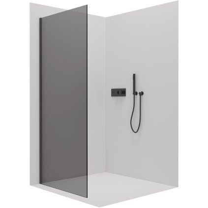 CERANO - Sprchová zástěna pro dveře Lantono L/P - 8 mm - černá matná, grafitové sklo - 90x195 cm - jednodílná pevná, CER-CER-8050BD7246