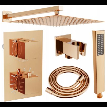 126570 mexen cube dr02 podomietkovy sprchovy set s dazdovou sprchou 30x30 cm 6v1 ruzove zlato 77502dr0230 60
