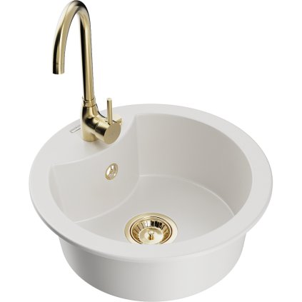 126054 2 mexen diego 1 komorovy granitovy drez 49x49 cm a kuchynska bateria telma biela 6512 20 670200 50