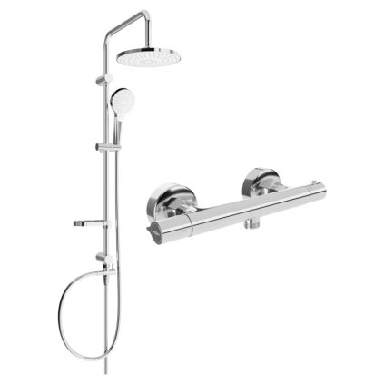 Mexen Erik sprchový set s dešťovou sprchou a Slim termostatickou sprchovou baterií, chromová, 77105205-00