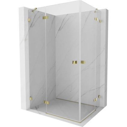 Mexen Lunar Duo výklopný sprchový kout 100 x 80 cm, 8mm čiré sklo, zlatý profil, 834-100L-080P-50-00