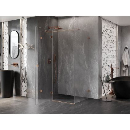 580162 17 mexen lunar t sklapaci sprchovy kut lavy 115 x 90 cm 8mm cire sklo profil medena matna 834t 115 090 65 00 l