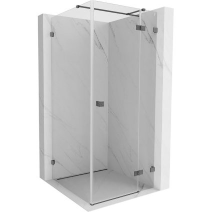 Mexen Lunar T, výklopný sprchový kout pravý 110 x 110 cm, 8mm čiré sklo, profil grafit broušený, 834T-110-110-66-00-P