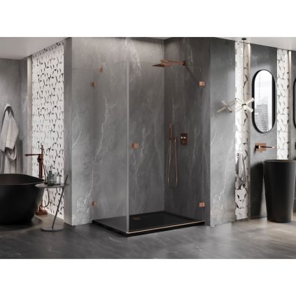 581476 mexen lunar b pravostranny vyklopny sprchovy kut 90 x 70 cm 8mm cire sklo profil medena matna 832 090 070 65 00 p