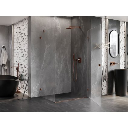 581377 mexen lunar b pravostranny vyklopny sprchovy kut 90 x 70 cm 8mm cire sklo profil ruzove zlato 832 090 070 60 00 p