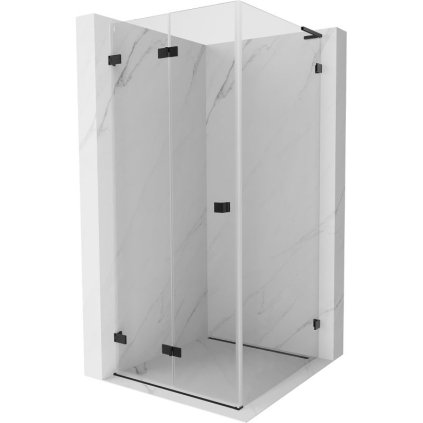Mexen Lunar-F L, skládací sprchový kout levý 70 x 70 cm, 8mm čiré sklo, černý profil, 836L-070-070-70-00-L
