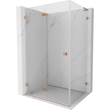 Mexen Lunar-F L, skládací sprchový kout levý 90 x 80 cm, 8mm čiré sklo, profil měděná matná, 836L-090-080-65-00-L