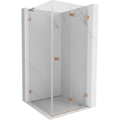 Mexen Lunar-F L, sprchový kout pravý 70 x 70 cm, 8mm čiré sklo, profil měděná matná, 836L-070-070-65-00-P