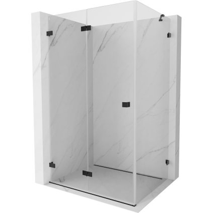 Mexen Lunar-F, skládací sprchový kout levý 90 x 70 cm, 8mm čiré sklo, černý profil, 836-090-070-70-00-L