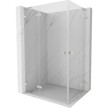 Mexen Lunar, L Duo výklopný sprchový kout 90 x 80 cm, 8mm čiré sklo, ocelový profil, 834L-090L-080P-97-00
