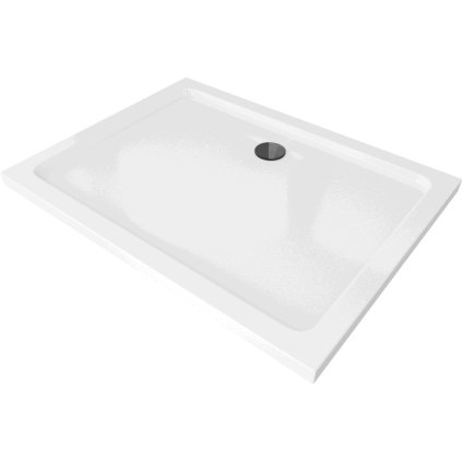 Mexen SLIM - Obdélníková sprchová vanička 100x70x5cm + černý sifon, bílá, 40107010B