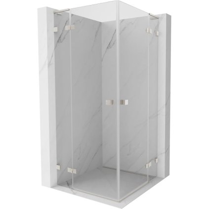 Mexen Lunar, L Duo výklopný sprchový kout 90 x 90 cm, 8mm čiré sklo, ocelový profil, 834L-090L-090P-97-00
