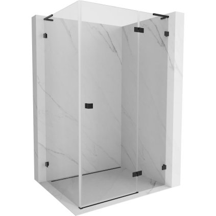 Mexen Lunar, L pravý výklopný sprchový kout 95 x 80 cm, 8mm čiré sklo, černý profil, 834L-095-080-70-00-P